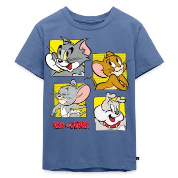 Tom Und Jerry Vier Freunde - Kinder Premium Bio T-Shirt - Taubenblau - Vorne - Mikhail (115cm)