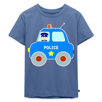 De autokinderen van de politie - Kinderen Premium Bio T-shirt - duifblauw - Voor - Mikhail (115cm)