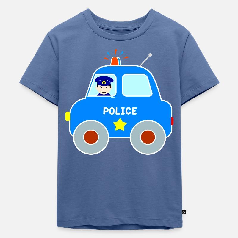 Polizeiauto Kinder - Kinder Premium Bio T-Shirt - Taubenblau