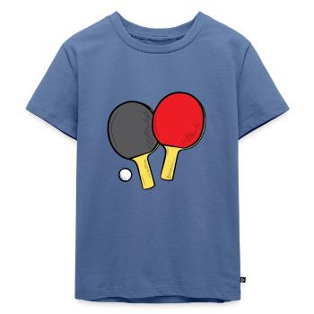 Ping-pong - Deux raquettes de ping-pong avec balle - T-shirt Premium bio Enfant - bleu pigeon - Devant - Mikhail (115cm)