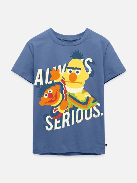 Sesamstraße Always Serious - Kinder Premium Bio T-Shirt - Taubenblau