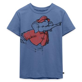 Benjamin Blümchen mit lautem Törööö! Zeichnung - Kinder Premium Bio T-Shirt - Taubenblau - Vorne - Mikhail (115cm)