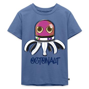 Oktonaut - Kinder Premium Bio T-Shirt - Taubenblau - Vorne - Mikhail (115cm)