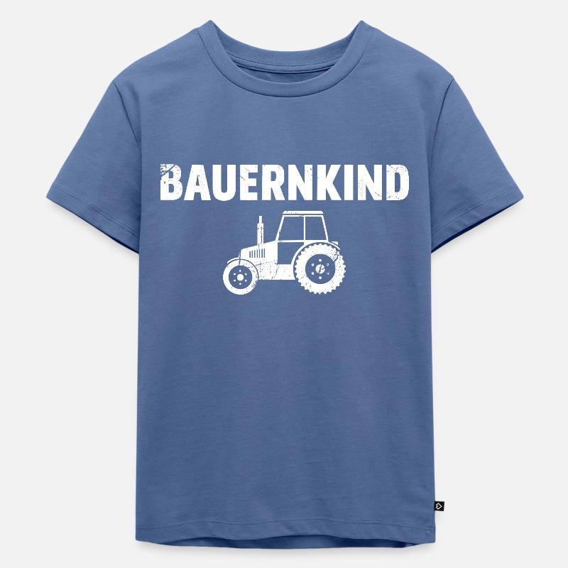 Bauernkind - Kinder Premium Bio T-Shirt - Taubenblau