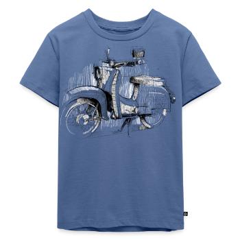 Schwalbe Zeichnung - Kinder Premium Bio T-Shirt - Taubenblau - Vorne - Mikhail (115cm)