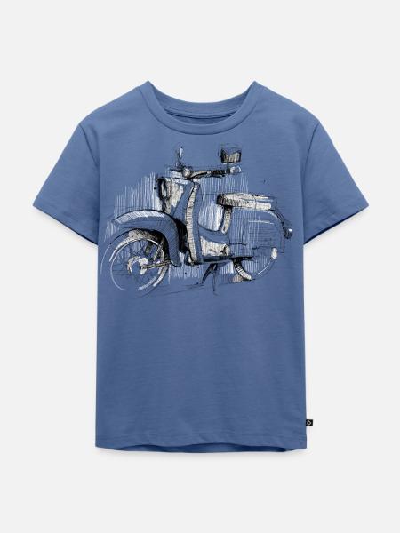 Schwalbe Zeichnung - Kinder Premium Bio T-Shirt - Taubenblau