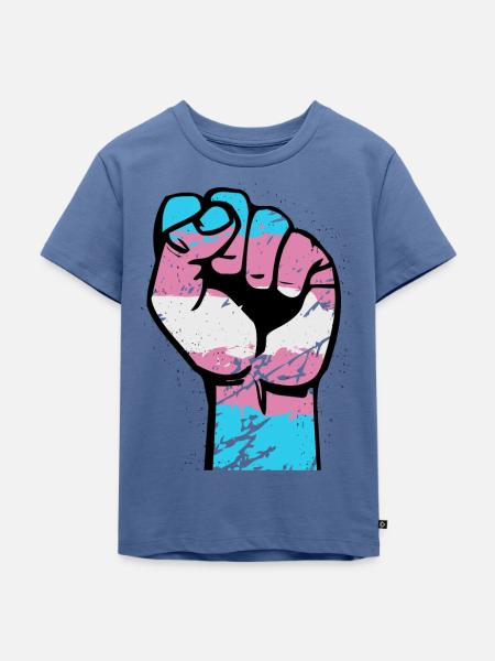Trans Resist Faust - Kinder Premium Bio T-Shirt - Taubenblau