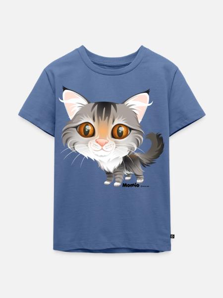 Katze - Kinder Premium Bio T-Shirt - Taubenblau