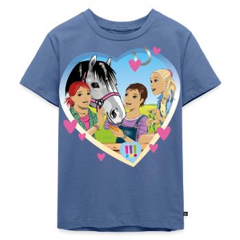 Die Drei !!! Einsatz Im Pferdestall - Kinder Premium Bio T-Shirt - Taubenblau - Vorne - Mikhail (115cm)