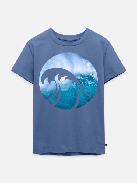 Welle Wellen - Kinder Premium Bio T-Shirt - Taubenblau