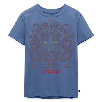 Darf ich Ihnen von unserem Lord Cthulhu erzählen? - Kinder Premium Bio T-Shirt - Taubenblau - Vorne - Mikhail (115cm)
