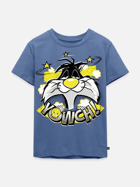 Looney Tunes Sylvester Yowch! - Kinder Premium Bio T-Shirt - Taubenblau