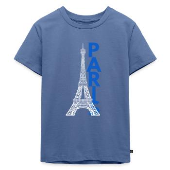 Paris Eiffelturm Frankreich Stadt der Lichter Elysees - Kinder Premium Bio T-Shirt - Taubenblau - Vorne - Mikhail (115cm)