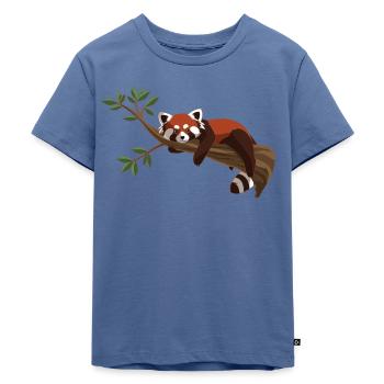 Panda roux sur un arbre - T-shirt Premium bio Enfant - bleu pigeon - Devant - Mikhail (115cm)