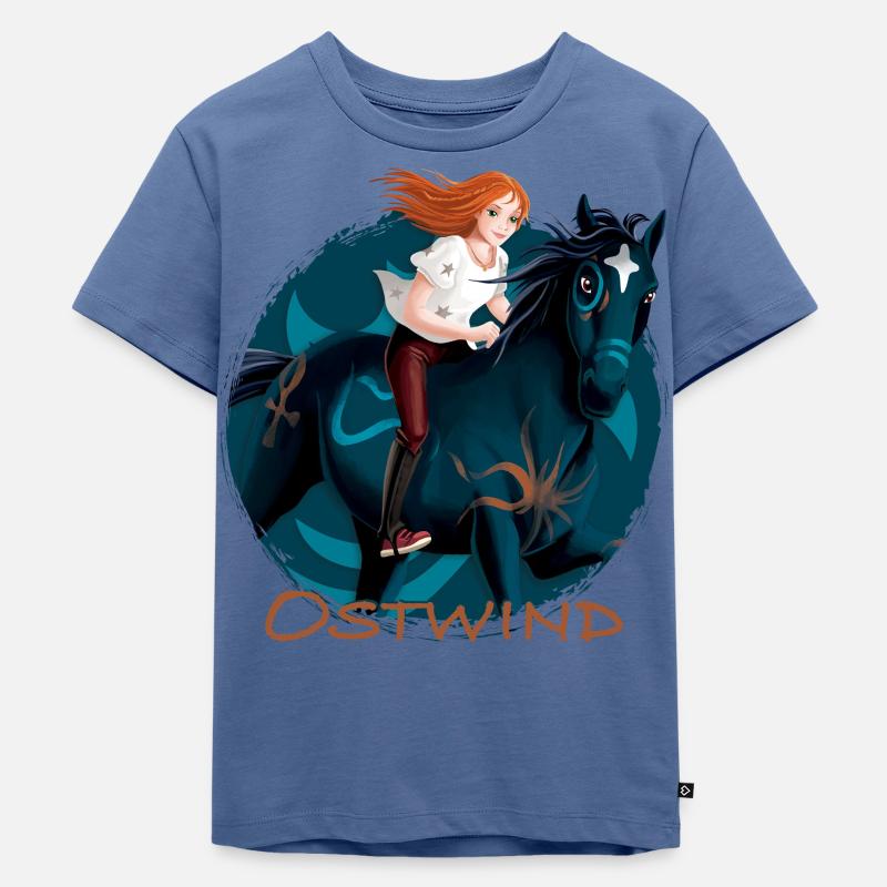 Ostwind Pferd Brandzeichen - Kinder Premium Bio T-Shirt - Taubenblau
