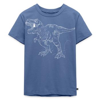 Schleich Dinosaurs Tyrannosaurus Rex Skizze weiß - Kinder Premium Bio T-Shirt - Taubenblau - Vorne - Mikhail (115cm)