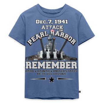 USS ARIZONA - Kinder Premium Bio T-Shirt - Taubenblau - Vorne - Mikhail (115cm)