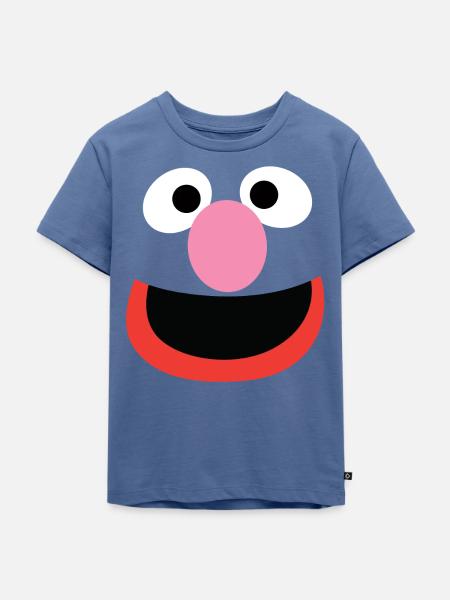 Sesamstraße Grobi Gesicht - Kinder Premium Bio T-Shirt - Taubenblau