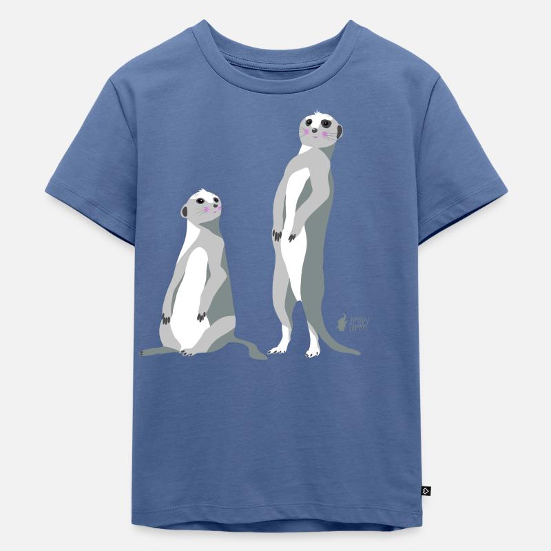 Erdmännchen - Kinder Premium Bio T-Shirt - Taubenblau