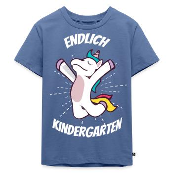 Kindergartenkind Geschenk Kita Kindergarten Start - Kinder Premium Bio T-Shirt - Taubenblau - Vorne - Mikhail (115cm)