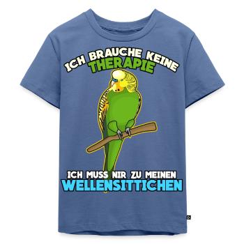 Wellensittiche Wellensittich - Kinder Premium Bio T-Shirt - Taubenblau - Vorne - Mikhail (115cm)