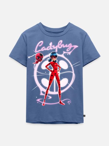 Miraculous Ladybug Mit Tikki - Kinder Premium Bio T-Shirt - Taubenblau