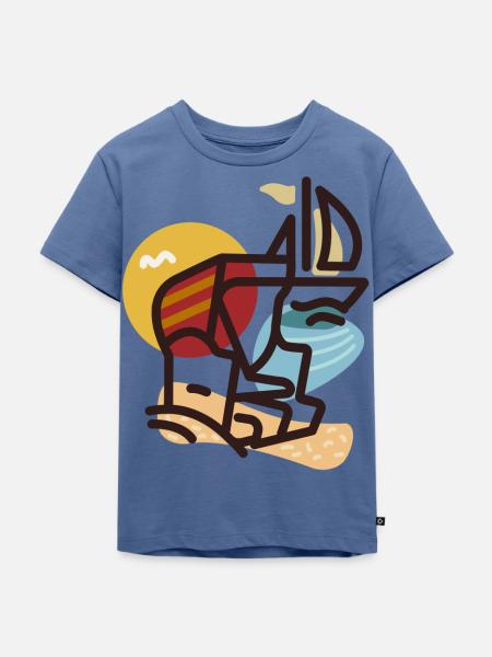 Ostsee Szene - Kinder Premium Bio T-Shirt - Taubenblau