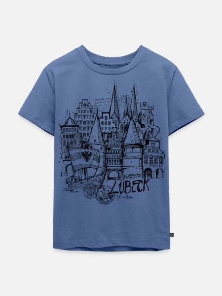 Lübeck Hansestadt - Kinder Premium Bio T-Shirt - Taubenblau