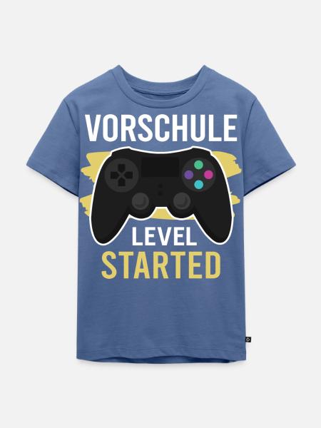 Vorschule Level Started - Kinder Premium Bio T-Shirt - Taubenblau