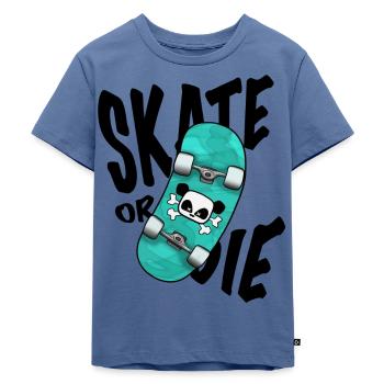 Skateboard Skate or die Panda Sticker Shirt Kinder - Kinder Premium Bio T-Shirt - Taubenblau - Vorne - Mikhail (115cm)