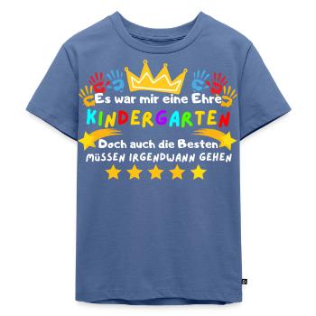 Kindergarten Abgänger Vorschulkind Kita Kinder - Kinder Premium Bio T-Shirt - Taubenblau - Vorne - Mikhail (115cm)