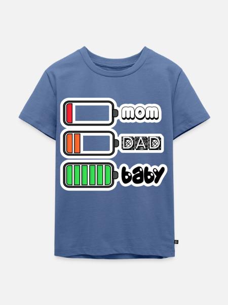Parents Battery - Kinder Premium Bio T-Shirt - Taubenblau