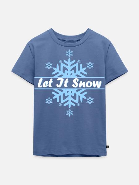 Schneeflöckchen-Let it Snow - Kinder Premium Bio T-Shirt - Taubenblau