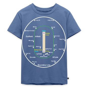 Cricket-Spielfeld-Layout - Kinder Premium Bio T-Shirt - Taubenblau - Vorne - Mikhail (115cm)