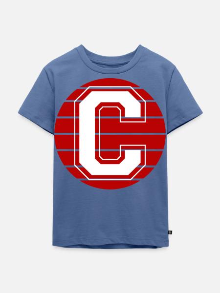 Buchstabe C - Kinder Premium Bio T-Shirt - Taubenblau