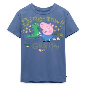 Peppa Wutz Dine-Saw Dino Dinosaurier - Kinder Premium Bio T-Shirt - Taubenblau - Vorne - Mikhail (115cm)