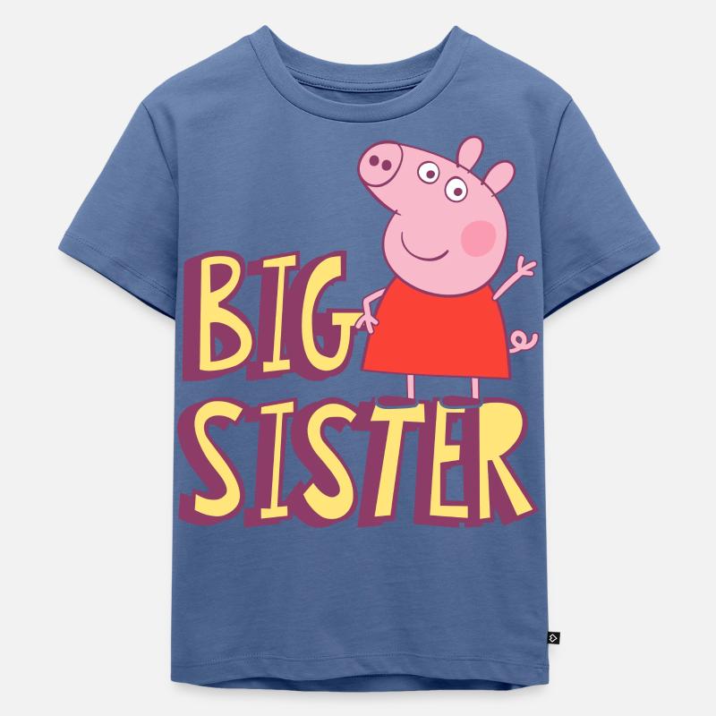 Peppa Wutz Ich Bin Eine Große Schwester - Kinder Premium Bio T-Shirt - Taubenblau