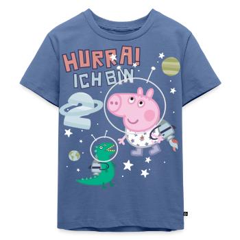 Peppa Wutz Ich bin 2 Jahre Geburtstag Schorsch - Kinder Premium Bio T-Shirt - Taubenblau - Vorne - Mikhail (115cm)