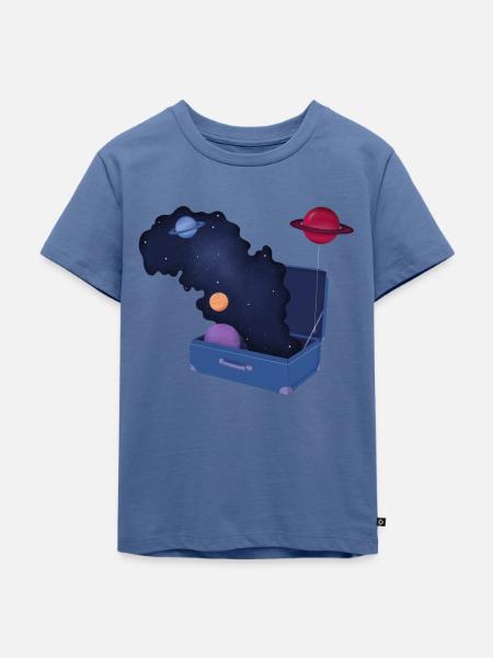 Kosmische Reisen - Kinder Premium Bio T-Shirt - Taubenblau