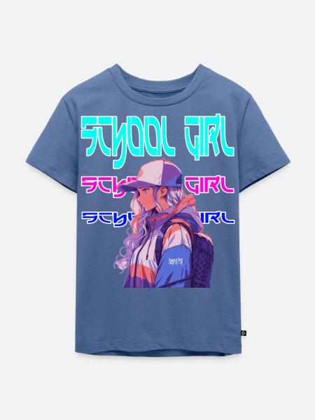 School Girl - Kinder Premium Bio T-Shirt - Taubenblau