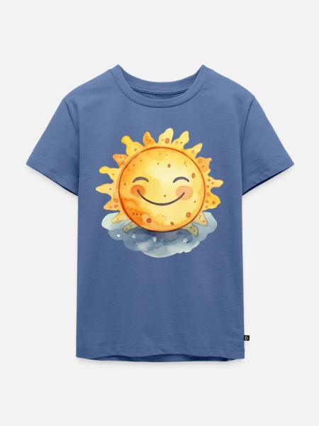 Sonnenschein - Kinder Premium Bio T-Shirt - Taubenblau