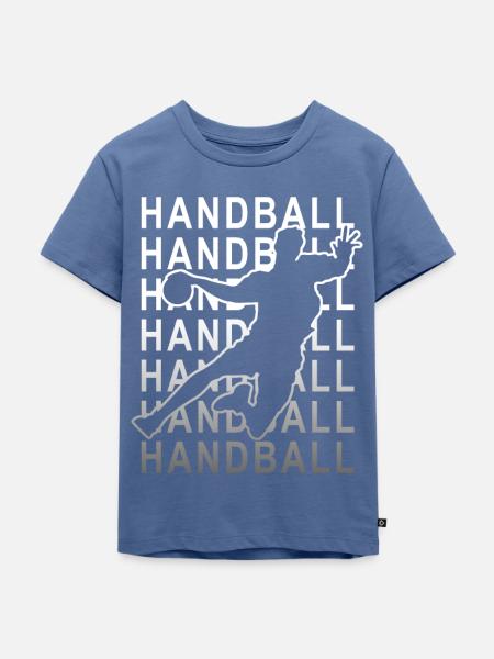 Handball Verlauf - Kinder Premium Bio T-Shirt - Taubenblau