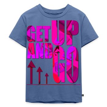 Steh auf und geh - Kinder Premium Bio T-Shirt - Taubenblau - Vorne - Mikhail (115cm)