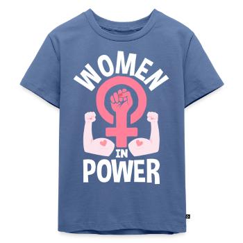 Feminismus Feministin - Kinder Premium Bio T-Shirt - Taubenblau - Vorne - Mikhail (115cm)
