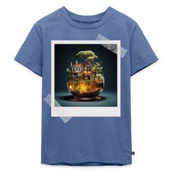 my drink is my castle - Kinder Premium Bio T-Shirt - Taubenblau - Vorne - Mikhail (115cm)