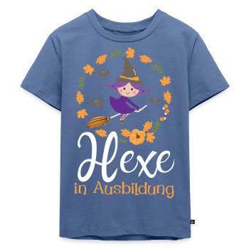 Hexe In Ausbildung - Kinder Premium Bio T-Shirt - Taubenblau - Vorne - Mikhail (115cm)