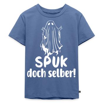 Spuk doch selber - Kinder Premium Bio T-Shirt - Taubenblau - Vorne - Mikhail (115cm)