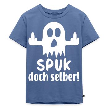 Spuk doch selber - Kinder Premium Bio T-Shirt - Taubenblau - Vorne - Mikhail (115cm)