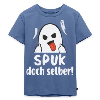 Spuk doch selber - Kinder Premium Bio T-Shirt - Taubenblau - Vorne - Mikhail (115cm)