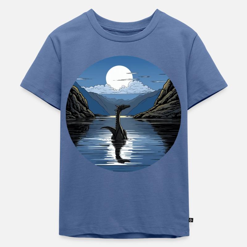 Loch Ness - Kinder Premium Bio T-Shirt - Taubenblau